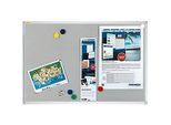 Franken Pinnwandtafel Pin'n'Mag X-tra!Line, Textil + Metallgitter, Aluminiumrahmen, 900 x 600 mm, PM3602