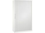 Rollladenschrank ASISTO C 3000, 5 Ordnerhöhen, mit Akustik-Rollladen, 1200 mm Breite, weiss/weiss