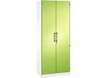 Flügeltürenschrank ASISTO C 3000, 5 Ordnerhöhen, B 800 mm, weiss/virdingrün