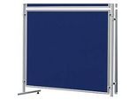 Franken Stellwandtafel ECO beidseitig Filz, blau, Aluminiumrahmen, 1500x1200 mm