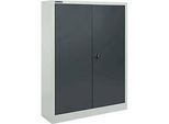 Schäfer Shop Select Materialschrank MSI 16409i, B 950 x T 400 x H 1535 mm, 3 Böden, Stahl, lichtgrau/anthrazitgrau
