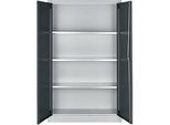 Schäfer Shop Select Materialschrank MSI 16409i, B 950 x T 400 x H 1535 mm, 3 Böden, Stahl, Weissalu/anthrazitgrau