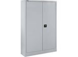 Schäfer Shop Select Materialschrank MSI 16409, B 950 x T 400 x H 1585 mm, 3 Böden, Stahl, weissaluminium RAL 9006