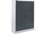 Schäfer Shop Select Materialschrank MSI 16412i, B 1200 x T 400 x H 1535 mm, 3 Böden, Stahl, Weissalu/anthrazitgrau