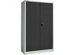 Schäfer Shop Select Materialschrank MSI 2512, 5 Ordnerhöhen, 4 Zwischenböden, Zylinderschloss, B 1200 x T 500 x H 1935 mm, lichtgrau/anthrazitgrau
