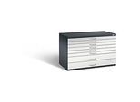 Planschrank aus Stahl, für Formate bis DIN A1, 8 Schubladen