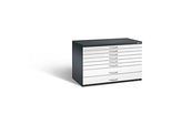 Planschrank aus Stahl, für Formate bis DIN A1, 8 Schubladen