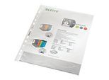 LEITZ Prospekthülle 4790, DIN A4, oben offen, 100 Stück, genarbt, transparent, 0,10 mm