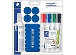 Staedtler Whiteboard-Set Lumocolor 613 S, inkl. 4 Whiteboard-Markern, Wischer, Reinigungsspray und Magneten