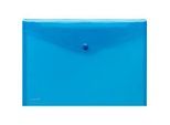 FolderSys Dokumententasche, DIN A4 quer, Druckknopfverschluss, PP, blau transparent