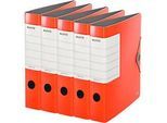 LEITZ® Qualitätsordner SOLID, DIN A4, Rückenbreite 62 mm, 5 Stück, hellrot