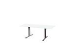 Schäfer Shop Select Besprechungstisch Planova Basic, Rechteck, T-Fuss, B 1800 x T 800 x H 717 mm, weiss/weissaluminium RAL 9006