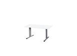 Schäfer Shop Select Besprechungstisch Planova Basic, Rechteck, T-Fuss, B 1400 x T 800 x H 717 mm, weiss/weissaluminium RAL 9006