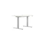Schreibtisch ERGO DRIVE ED 470, elektrisch höhenverstellbar, Rechteck, T-Fuss, B 1200 x T 800 x H 692-1147 mm, weiss/weissaluminium RAL 9006