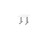 Schäfer Shop Select Besprechungstisch Planova Basic, Quadrat, T-Fuss, B 1000 x T 1000 x H 717 mm, weiss/weissaluminium RAL 9006