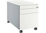 Schäfer Shop Select Rollcontainer 126, mit Griffnut, weissalu/weissalu/weiss