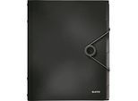 LEITZ® Dokumentenmappe Solid, DIN A4, 3 Schutzkappen, 6 Fächer, PP, schwarz
