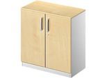 Schäfer Shop Genius Flügeltürenschrank TETRIS SOLID, 2 OH, B 800 mm, abschliessbar, mit Abdeckplatte, Ahorn-Dekor/weissalu