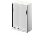 Schäfer Shop Genius Schiebetürenschrank TETRIS SOLID, 3 OH, 2 Fachböden, B 800 mm, 19 mm Abdeckplatte, weiss/weissalu