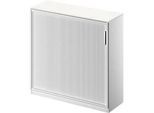 Schäfer Shop Genius Querrollladenschrank TETRIS SOLID, 3 OH, B 1200 mm, inkl. 19 mm Abdeckplatte, weiss/weissalu