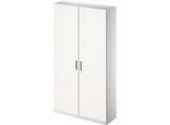 Schäfer Shop Genius Akten-/Garderobenschrank TETRIS SOLID, B 1200 mm, 5 OH, abschliessbar, weiss/weissalu