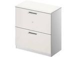 Schäfer Shop Genius Hängeregistraturschrank TETRIS SOLID, 2 OH, B 800 mm, abschliessbar, mit Abdeckplatte, weiss/weissalu