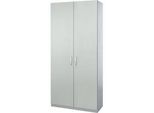 Schäfer Shop Genius Flügeltürenschrank TETRIS SOLID, Stahlkorpus, 5 OH, B 1200 mm, abschliessbar, lichtgrau/weissalu