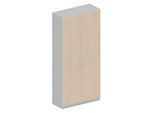 Schäfer Shop Genius Garderobenschrank TETRIS SOLID, 6 Ordnerhöhen, 1 Fachboden, Kleiderstange, abschliessbar, B 1000 x T 412 x H 2239 mm, weissalu/Ahorn