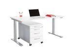 Büromöbelset 2-tlg. MODENA FLEX, höhenverstellbar, Breite 1600 mm