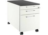 Schäfer Shop Select Rollcontainer 126, 3 Schübe, Griff eckig, weiss/graphit