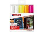 Kreidemarker edding 4090 4-15mm, 2 x weiss, 1xneongelb, 1xneonorange, 1xneonpink