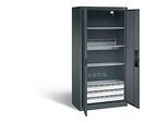 C+P Akkuladeschrank Basic mit Vollblechtüren, H 1950 x B 930 x T 500 mm, Anthrazit