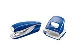 LEITZ® Bürolocher + Tischheftgerät SET, blau