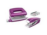 Heftgerät + Locher WOW 5561 SET, violett