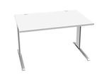 Schäfer Shop Pure Schreibtisch PLANOVA BASIC, Rechteck, C-Fuss, B 1200 x T 800 x H 717 mm, weiss + Kabelkanal
