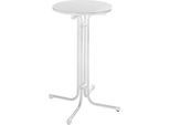 Stehtisch Quickstep ohne Sonnenschirmöffnung, desinfektionsmittelbeständig, Ø 700 mm, weiss