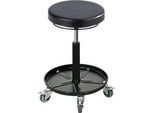 Drehhocker ASSISTENT, mit Rollen und Ablage, Sitz PU-Schaum