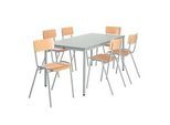 Komplett-Angebot Tisch und 6 Stapelstühle