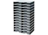 styro® Sortierstation styrodoc Standard SET, DIN C4, 12 Etagen/2-reihig/24 Fächer, grau/schwarz