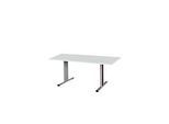 Schäfer Shop Select Besprechungstisch Planova Basic, Rechteck, T-Fuss, B 1600 x T 800 x H 717 mm, lichtgrau/weissaluminium RAL 9006