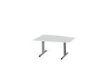 Schäfer Shop Select Besprechungstisch MODENA Basic, Tonne, T-Fuss, B 1400 x T 1000 x H 717 mm, lichtgrau/weissaluminium RAL 9006