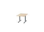Schäfer Shop Select Besprechungstisch Planova Basic, Quadrat, T-Fuss, B 1000 x T 1000 x H 717 mm, Ahorn/weissaluminium RAL 9006