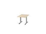 Schäfer Shop Select Besprechungstisch Planova Basic, Quadrat, T-Fuss, B 1000 x T 1000 x H 717 mm, Ahorn/weissaluminium RAL 9006