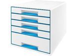 LEITZ® Schubladenbox WOW CUBE 5214, 5 Schübe, DIN A4, Polystyrol, blau