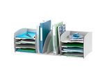 Paperflow Schreibtisch-Organizer, 8 Fächer, Trennelemente verstellbar, grau