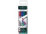 Marker Faber-Castell Multimark, 4er-Set, F, non-permanent