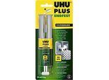 UHU PLUS Endfest 2-Komponenten Kleber, 25 g, auf Epoxidharzbasis, mit Doppelkammerspritze