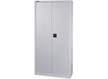Schäfer Shop Select Materialschrank, abschliessbar, 4 verzinkte Böden, 5 OH, B 950 x T 400 x H 1935 mm, Stahl, weissaluminium/weissaluminium