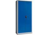 Schäfer Shop Select Materialschrank, abschliessbar, 4 verzinkte Böden, 5 OH, B 950 x T 400 x H 1935 mm, Stahl, weissaluminium/enzianblau