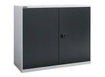 Flügeltürenschrank Schäfer Shop Select MS-i 12412, Stahlblech, B 1200 x T 400 x H 1215 mm, 3 OH, Weissaluminium/Anthrazitgrau, bis 150 kg
